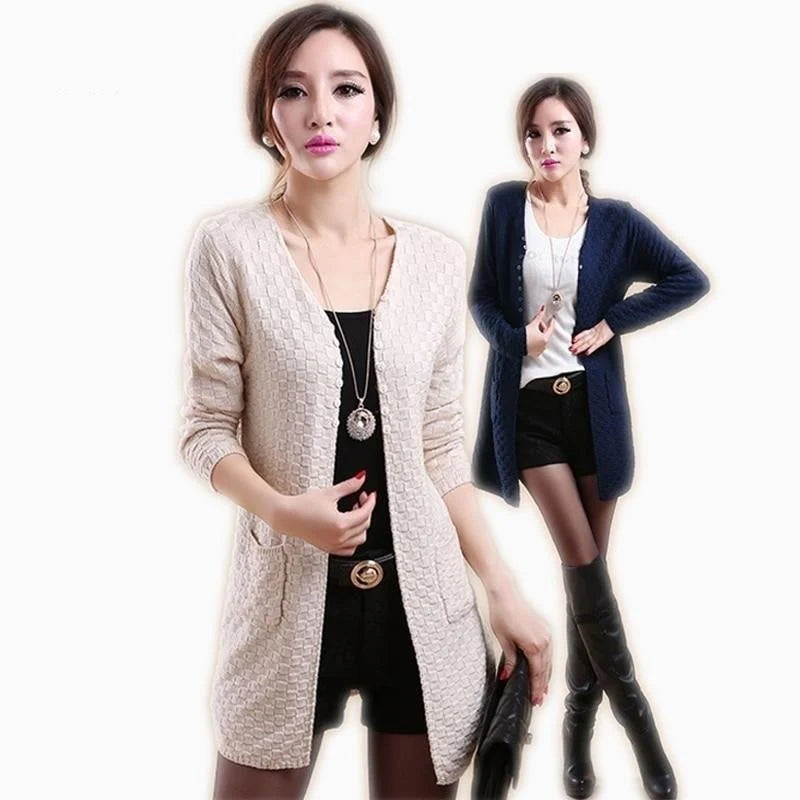 Women's Casual Summer Cardigan Long Sleeve Knitted Fashion Sweater