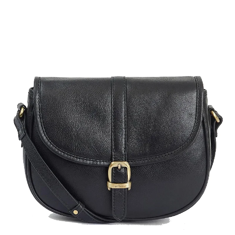 Barbour Laire Leather Saddle Bag Black