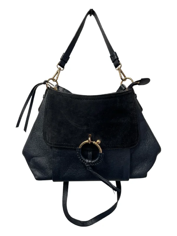 See By Chloe Navy Leather Suede Shoulder & Crossbody Straps 1 strap Top Zip Bag