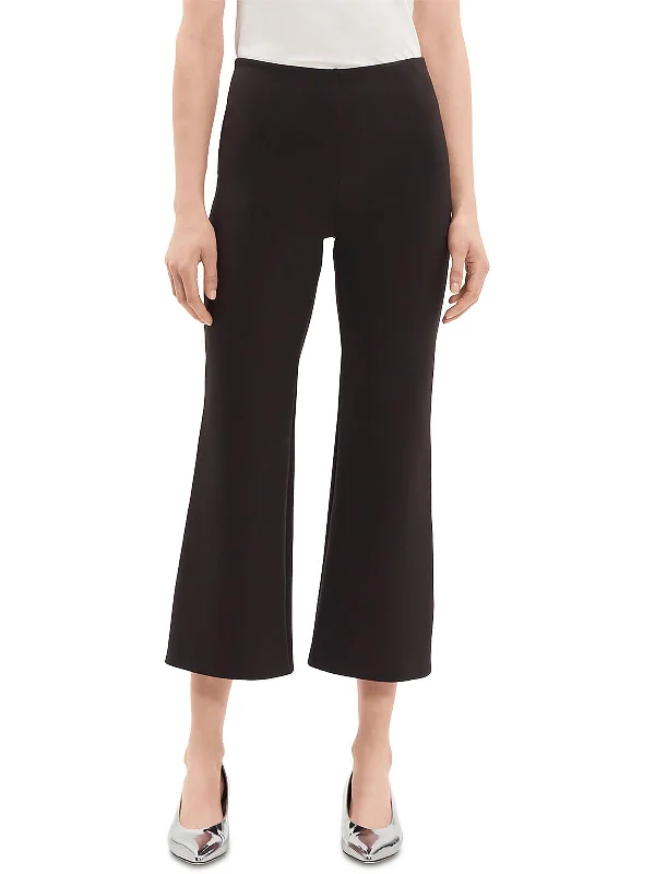 Womens Mid-Rise Scuba Cropped Pants