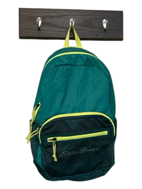 Eddie Bauer Teal & Yellow Nylon Color Block Athletic Men's Backpack