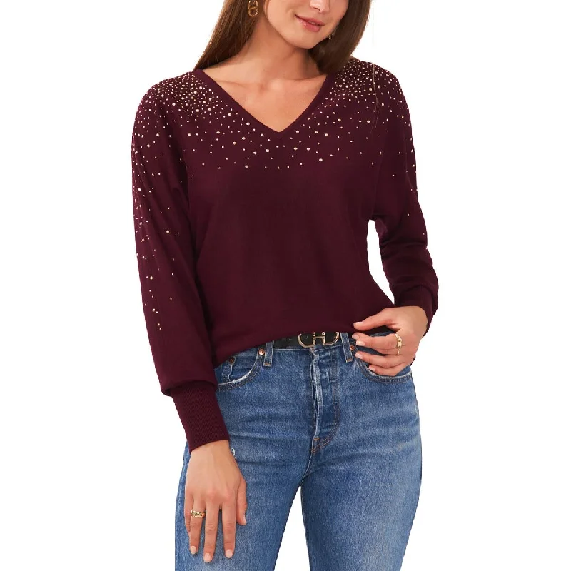 Sam and Jess Womens Knit Long Sleeve V-Neck Sweater