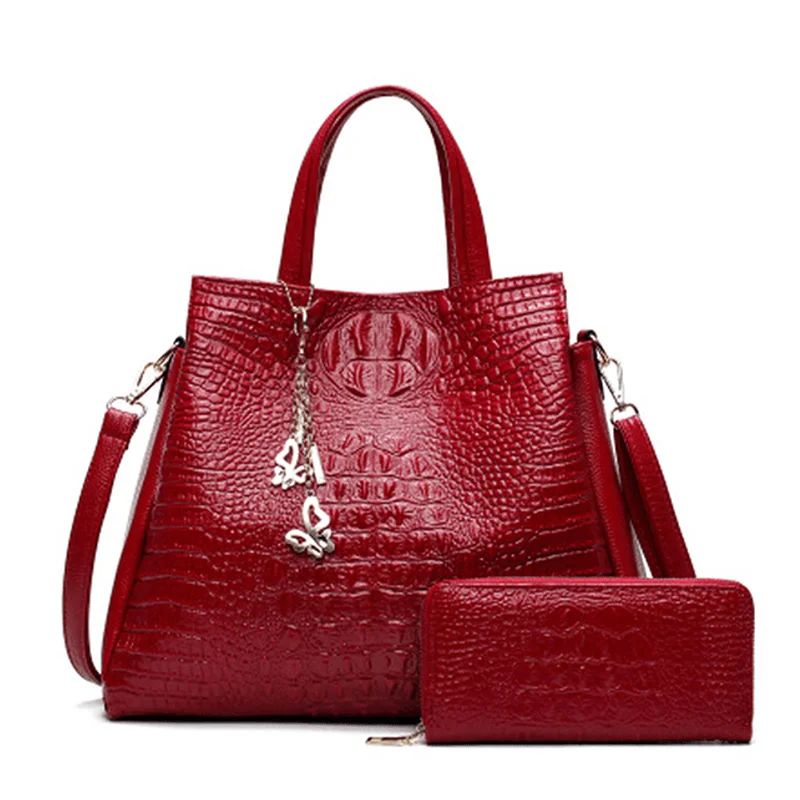 Women Fashion Crocodile Handbag Ladies Shoulder Bag