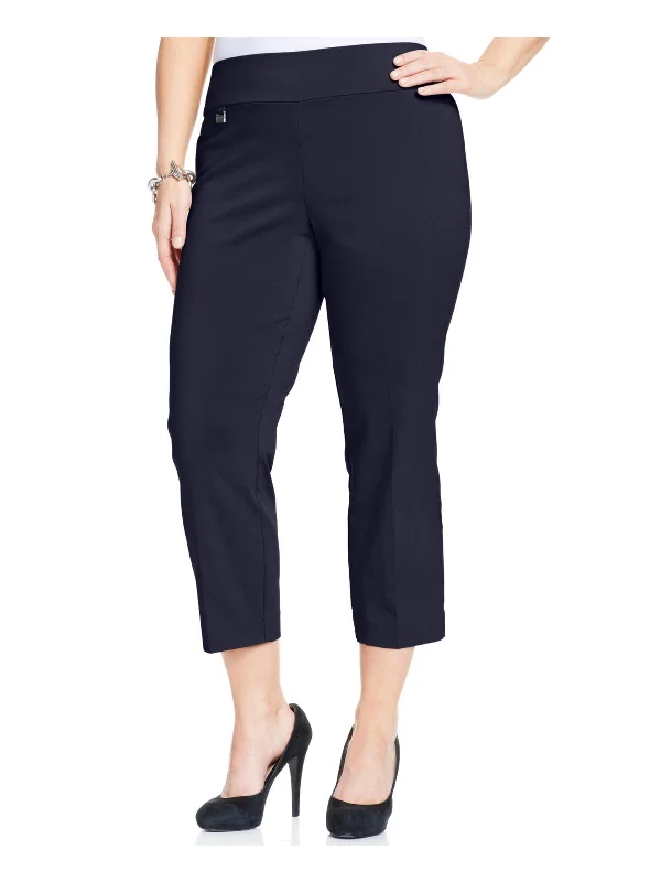 Plus Womens Classic Fit Tummy Control Capri Pants