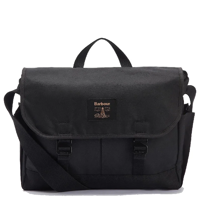 Barbour Field Wax Messenger Bag Black