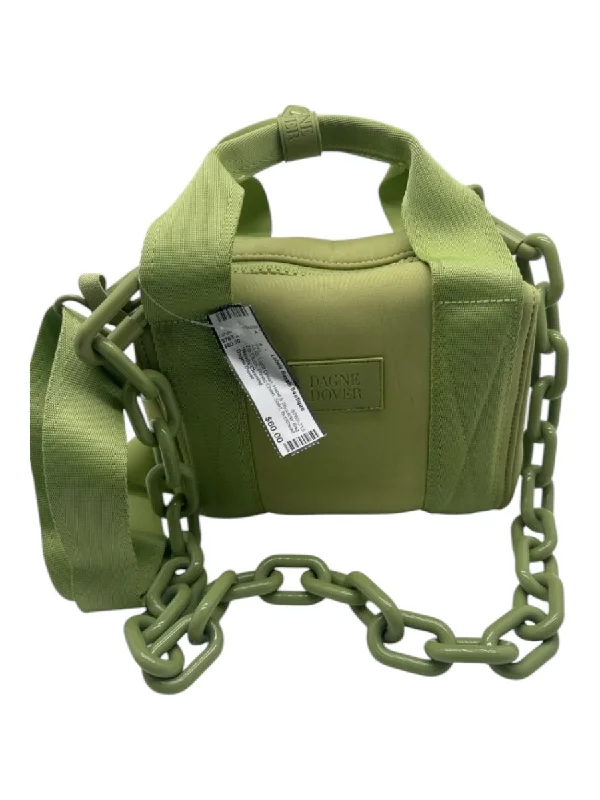 Dagne Dover Light Green Hand & Shoulder Bag Zip Close Plastic Chain Solid Bag