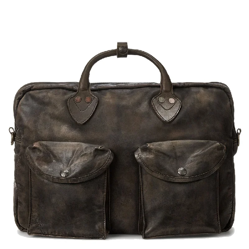 RRL by Ralph Lauren Leather Briefcase Dark Brown