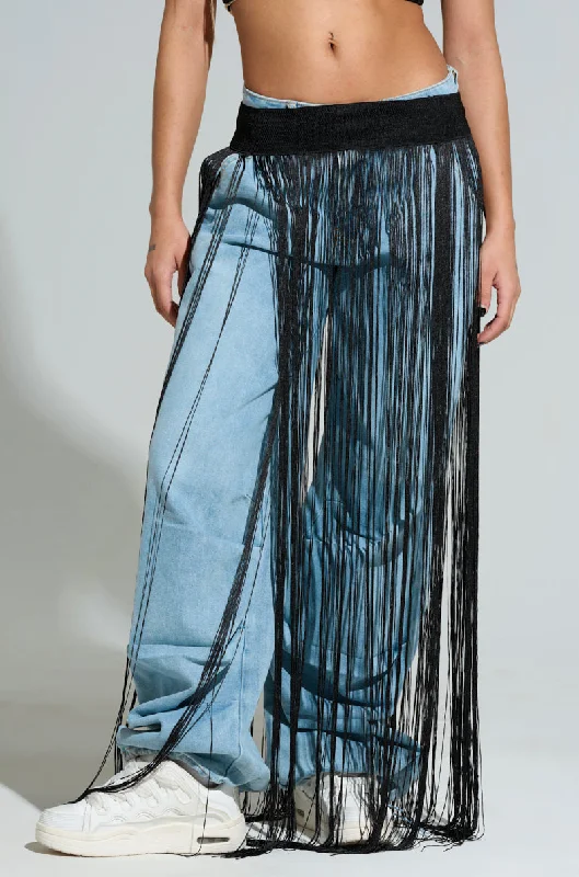 SO FREE FRINGE BELT SKIRT