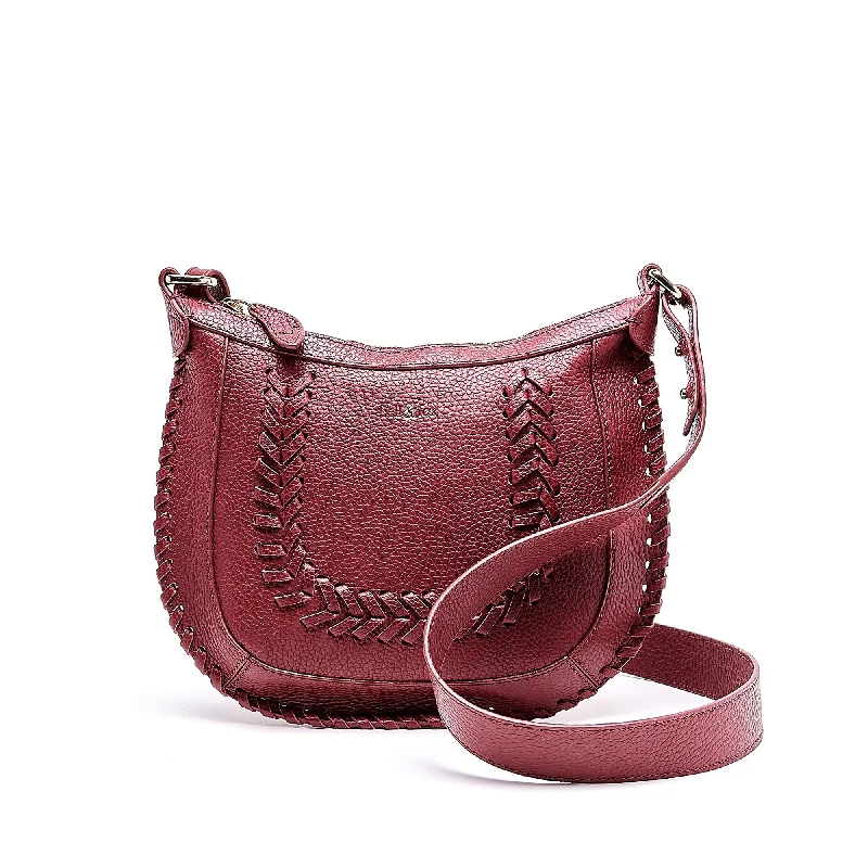 ALARA Woven Crossbody - Burgundy