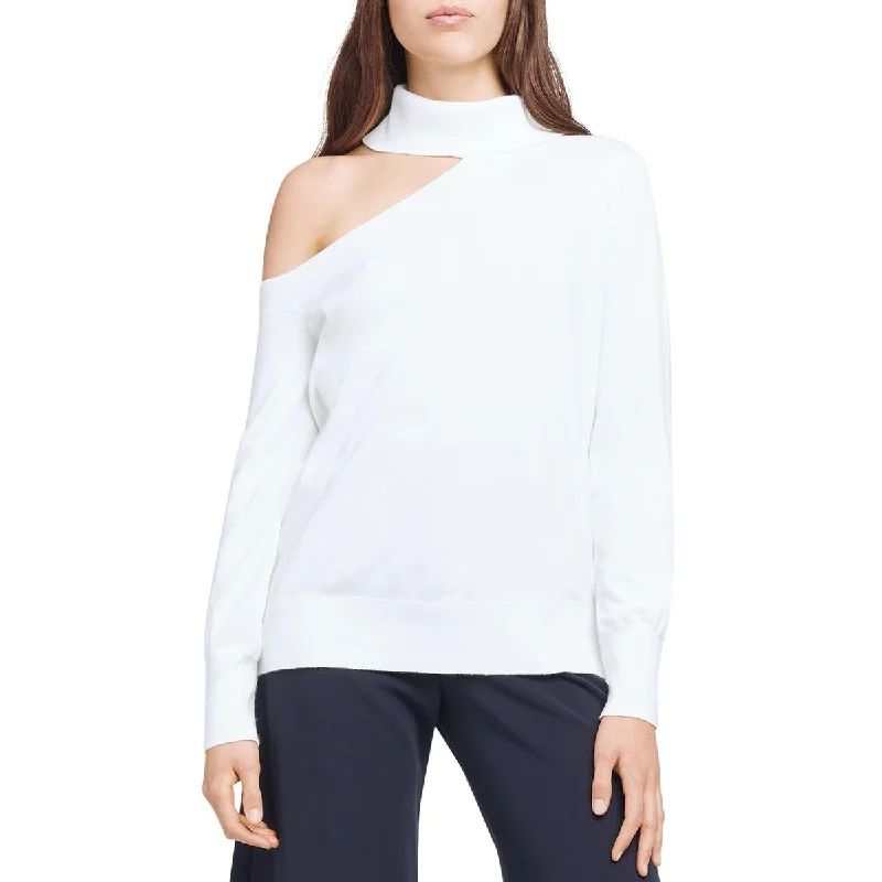 L'Agence Womens Easton Ribbed Trim  Rayon Sweater