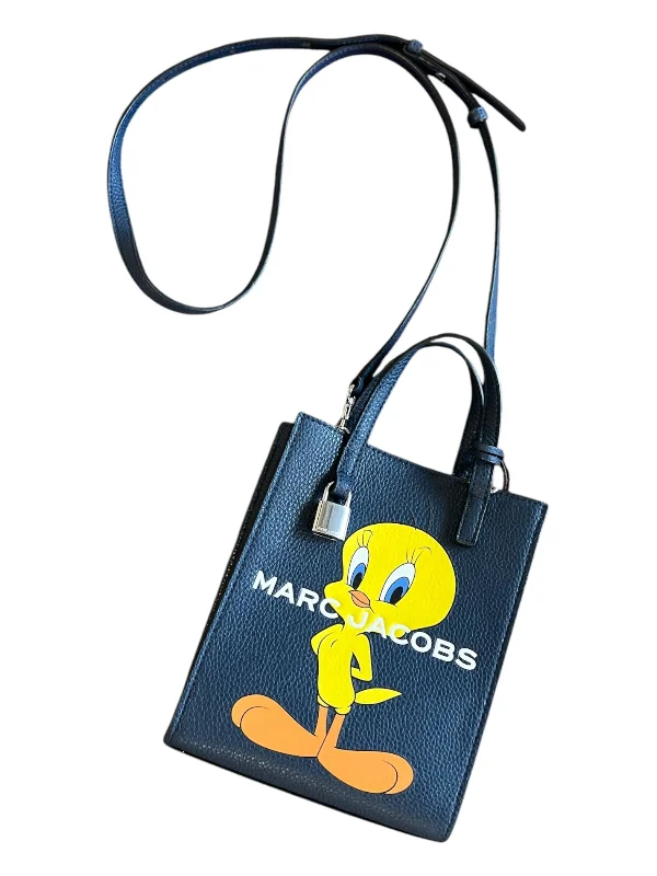 Marc Jacobs Navy & Yellow Leather Top Handles Bird Crossbody Bag