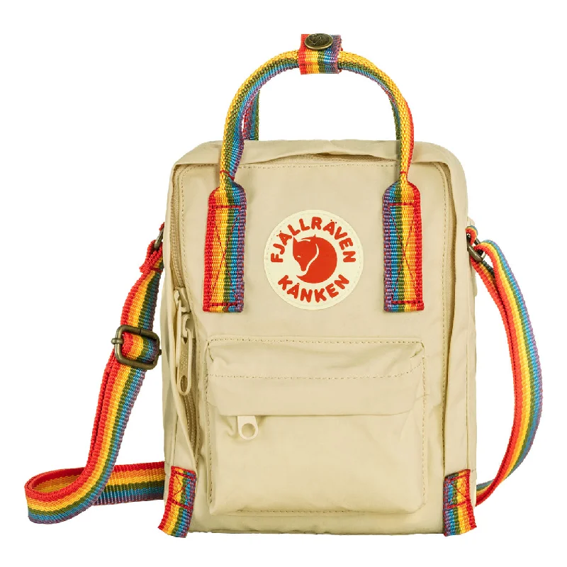 Fjallraven Kanken Rainbow Sling Light Oak-Rainbow Pattern