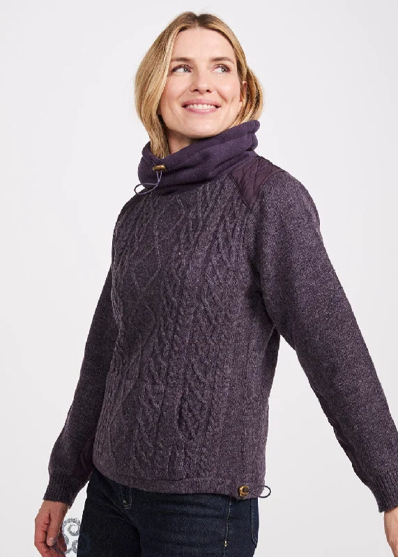 Women's Lined Aran Cowlneck Sweater | Clearance