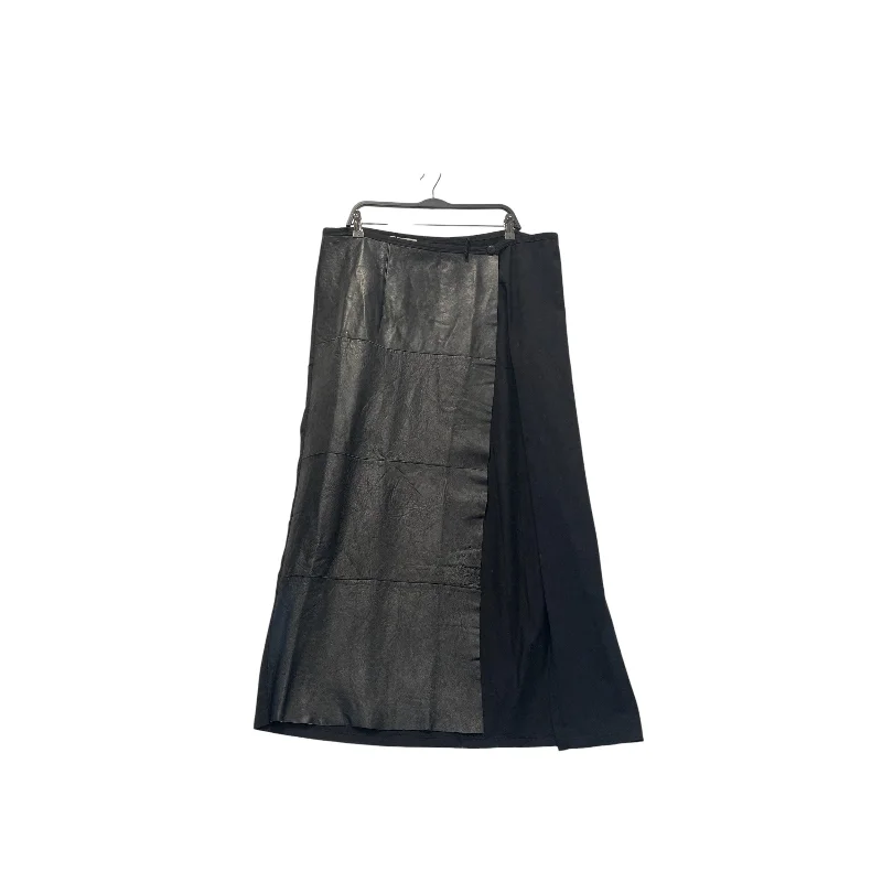 Ivan Grundahl/Long Skirt/L/Cotton/BLK/Maxi Length/half cotton half leather