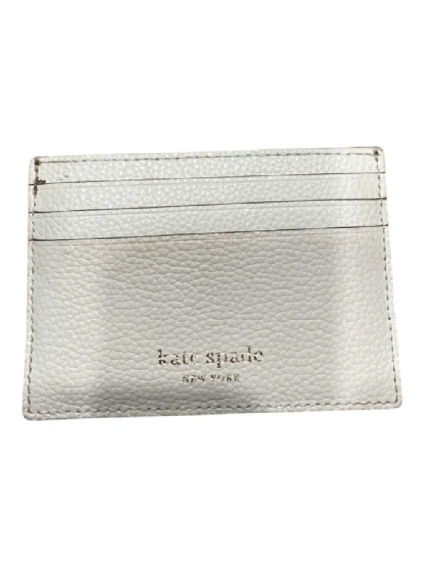 Kate Spade Light Blue Leather Pebbled Card Holder Wallets