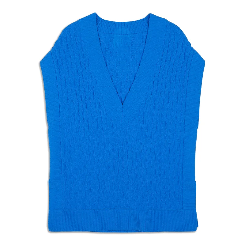 Cable-Knit Relaxed-Fit Sweater Vest - Resale