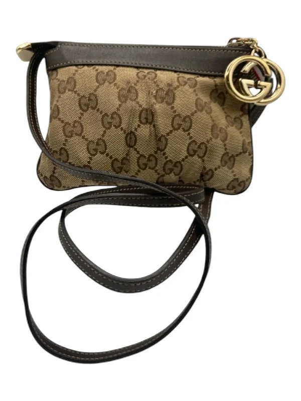 Gucci Brown Canvas Monogram Crossbody Bag