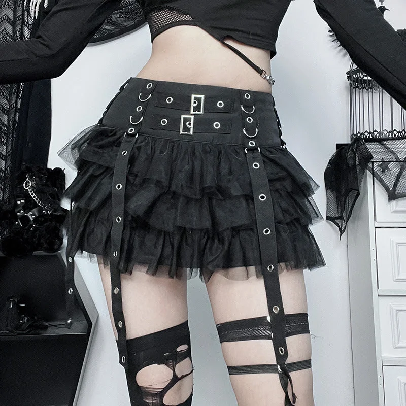 Gothic Dark Fashion Versatile Sexy Slim Fit Mini Skirt