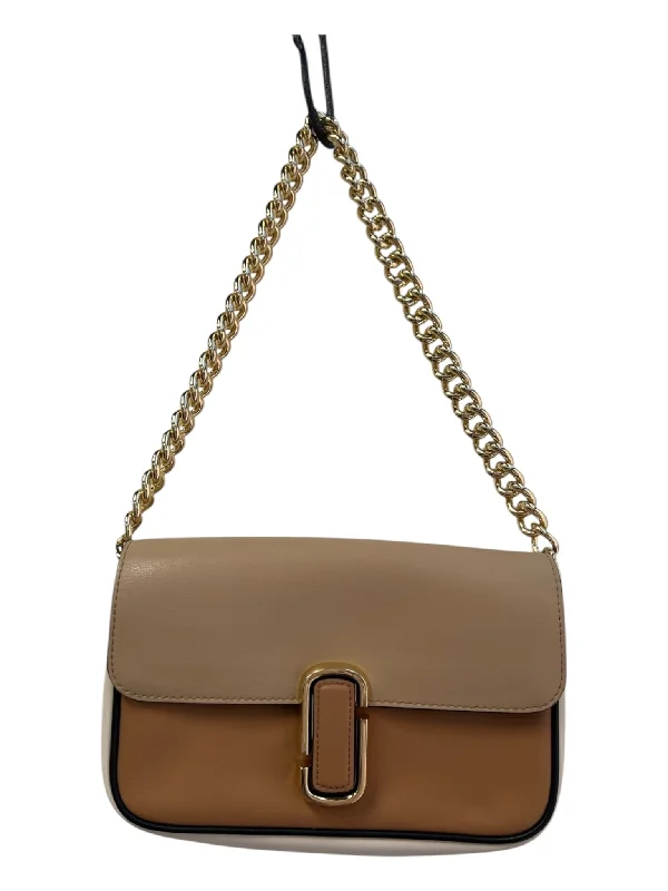 Marc Jacobs Tan & cream Leather Gold hardware Magnetic Close Shoulder Bag Bag