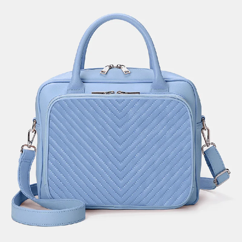 Women's Designer Striped Laptop Bag: Crossbody & Handbag Combo