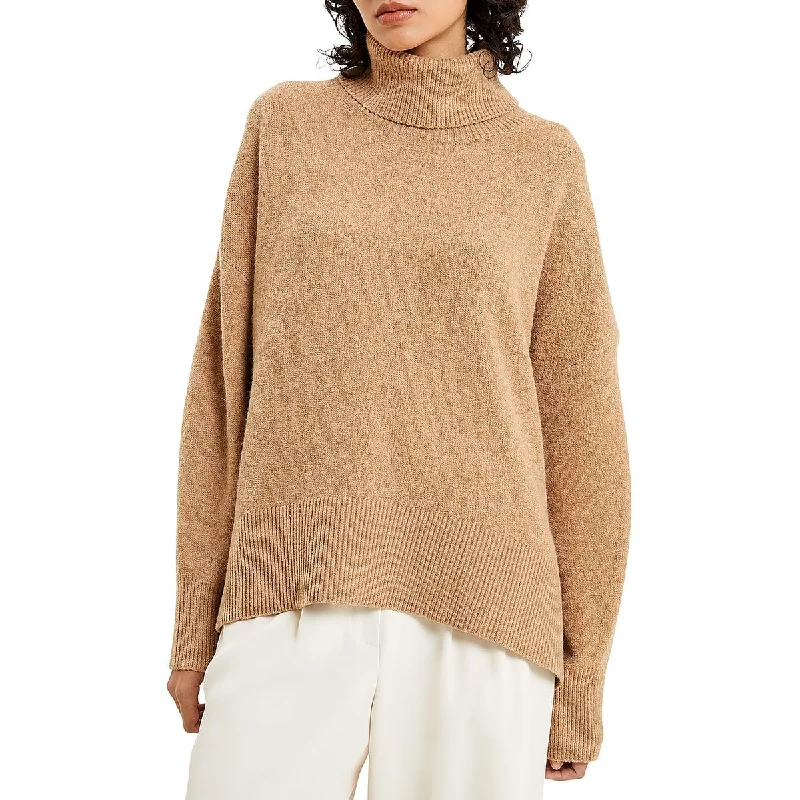 French Connection Womens Ribbed Trim Knit Turtleneck Sweater