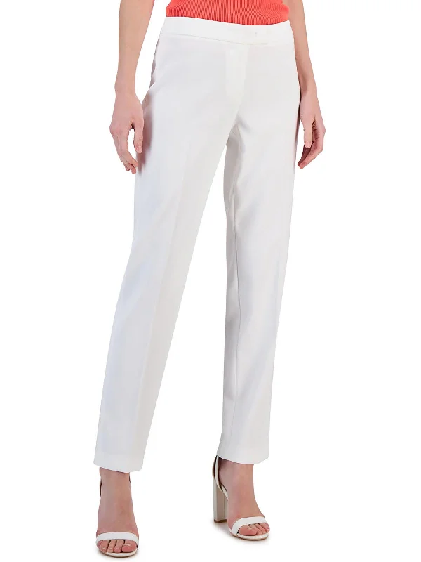 Womens Crepe Low Rise Straight Leg Pants