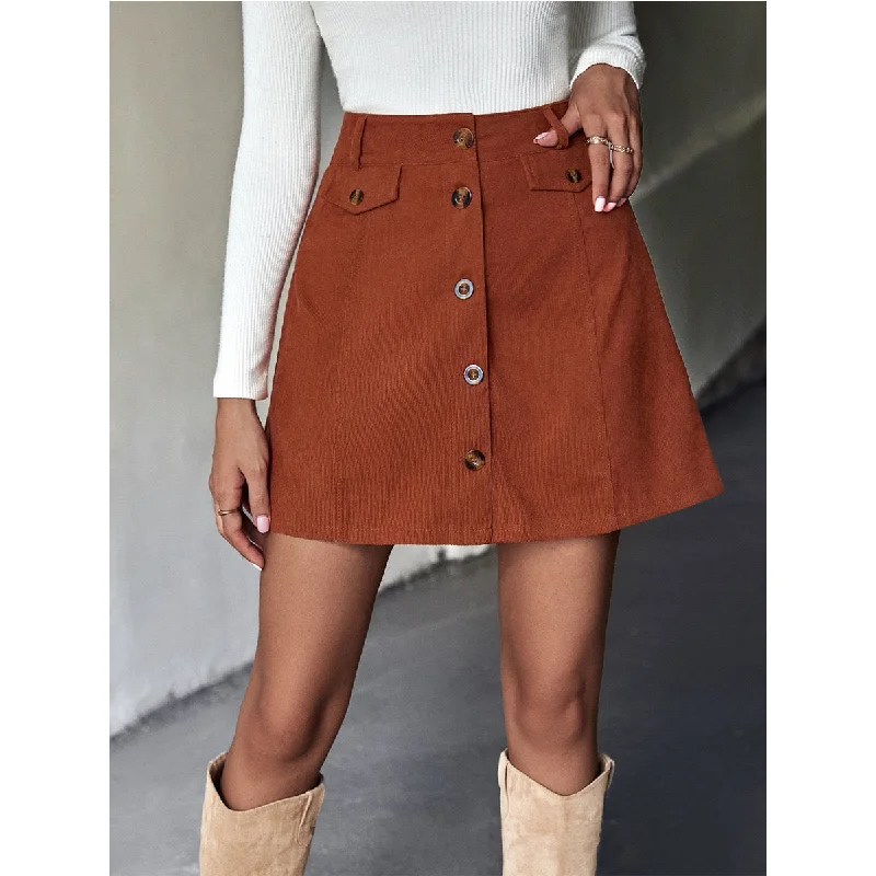 Women's Short Plain A Line Skirt