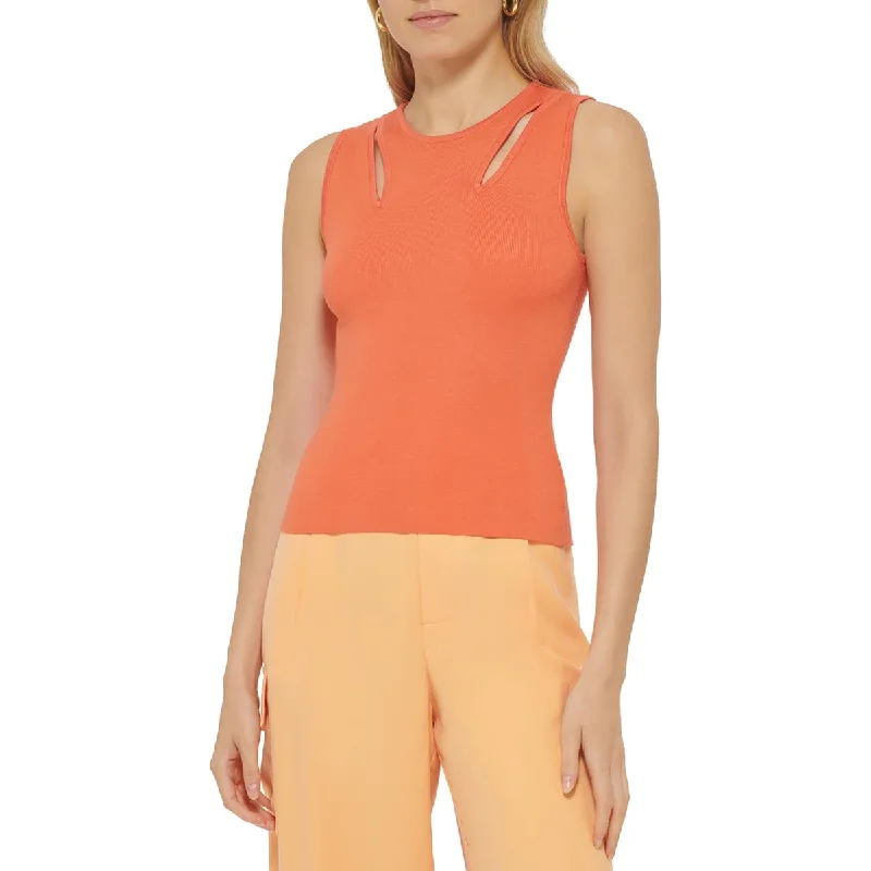 DKNY Womens Cut-Out Layering Tank Top Sweater