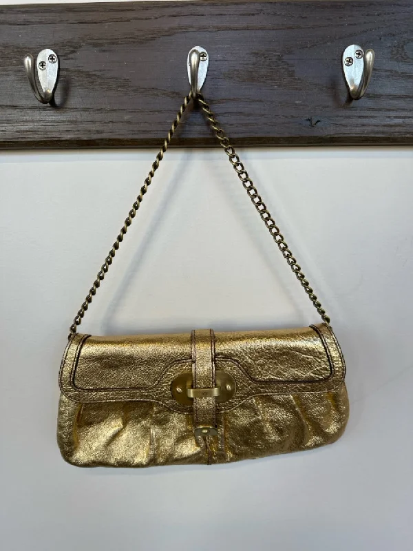 Rafe Gold Leather Metallic Chain Strap Bag