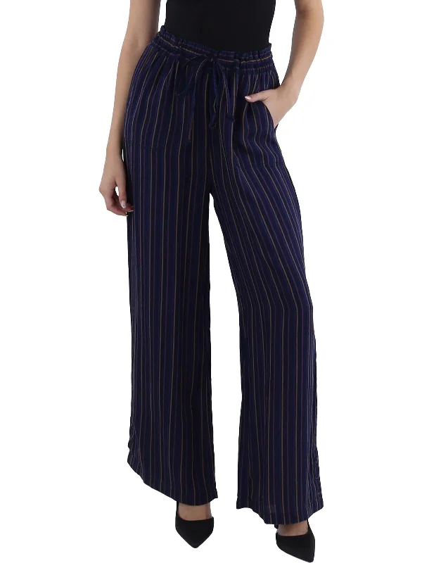 Star Womens Drawstring High Rise Wide Leg Pants