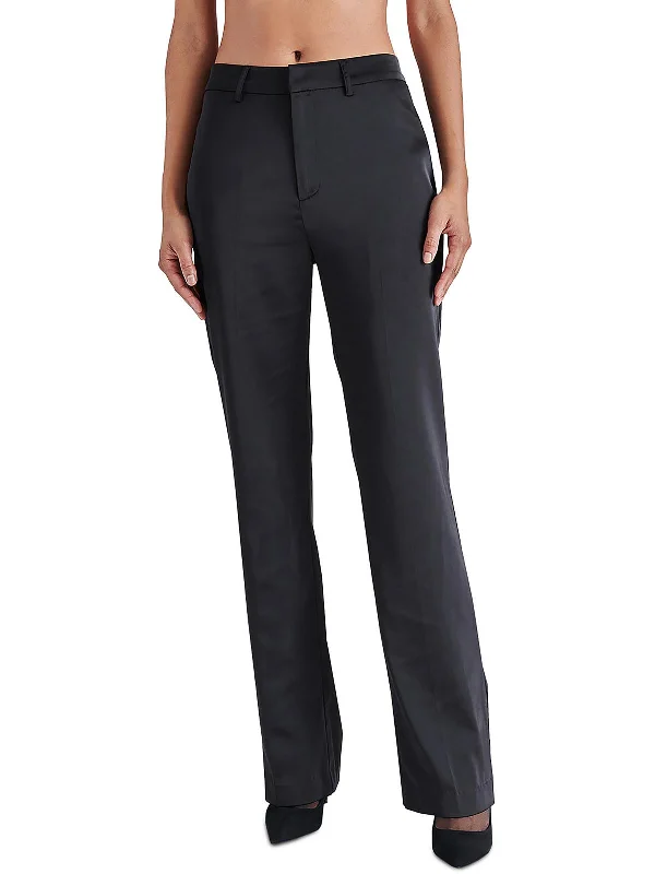 Mercer Womens Mid Rise Formal Straight Leg Pants