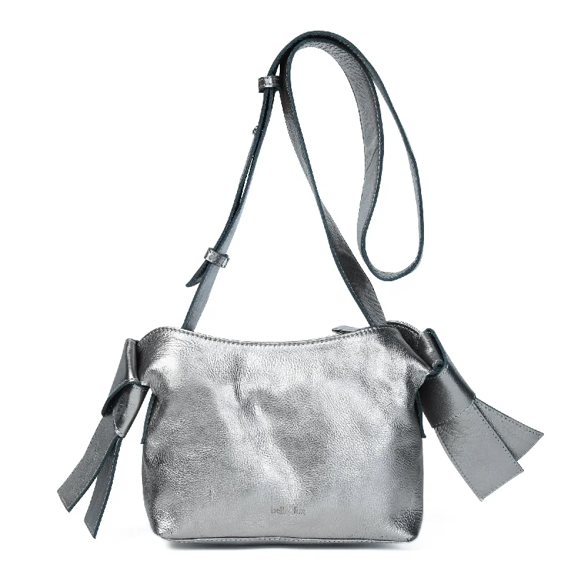 ANISHA Bow Detail Crossbody in Gunmetal