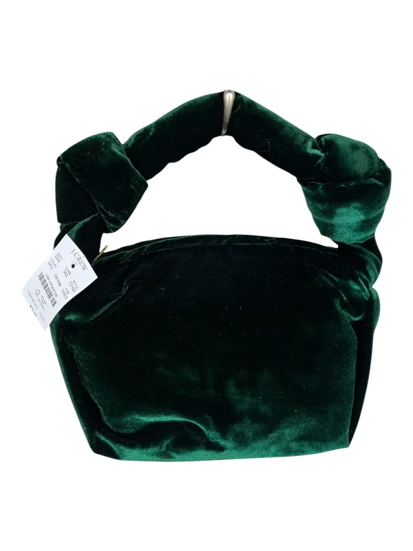 J. Crew Forest Green Velvet Top Handle Bag