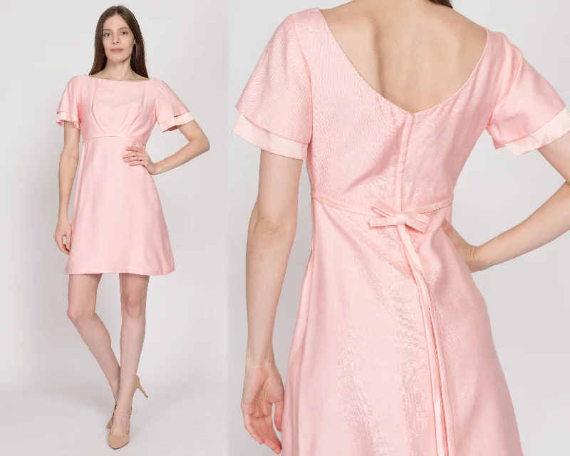 XS 60s Blush Pink Babydoll Party Dress