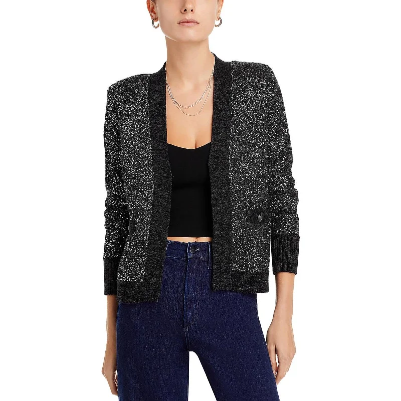 L'Agence Womens Seqi Metallic Cardigan Sweater