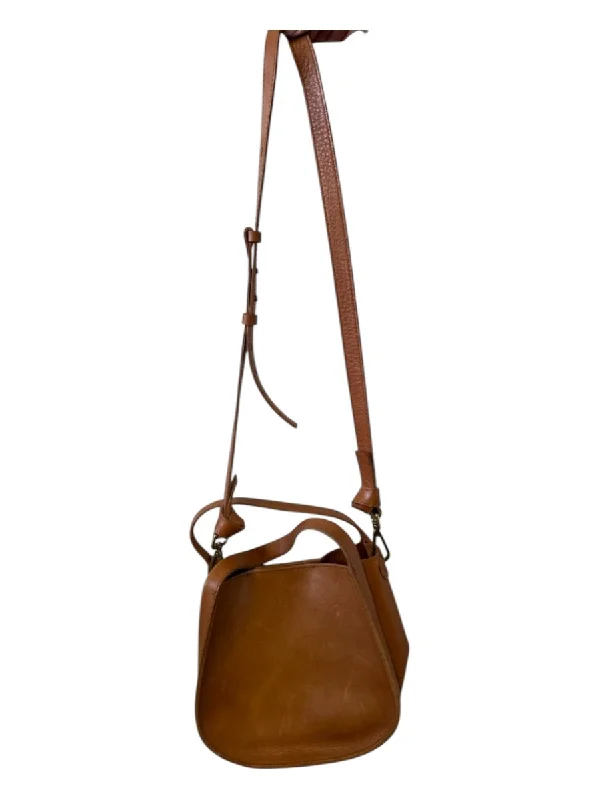 Madewell Chestnut Leather Top Handle Crossbody Purse