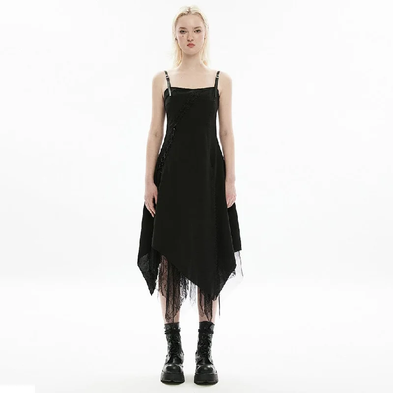 Women's Punk Irregular Lace Splice Slip Dress