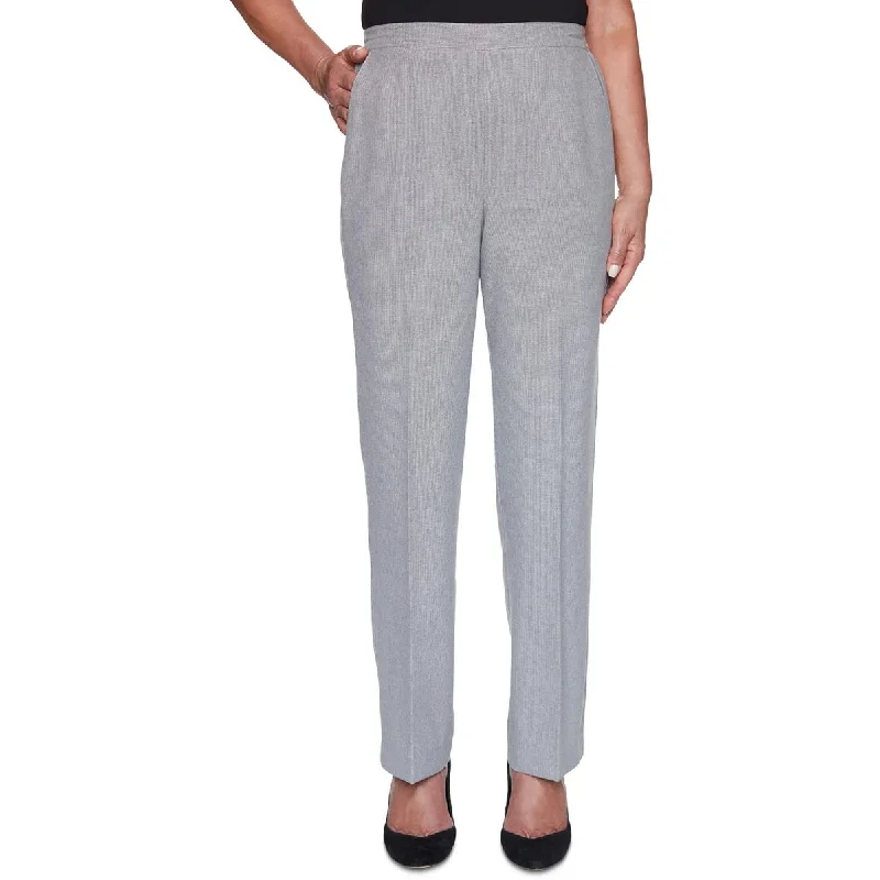 Petites Womens Classic Fit High Rise Straight Leg Pants