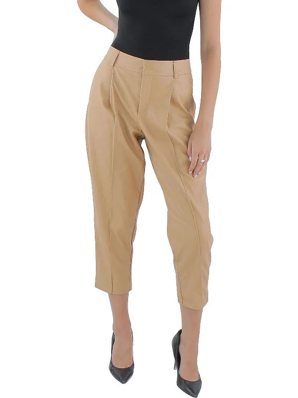 Womens Faux Leather High Rise Skinny Pants