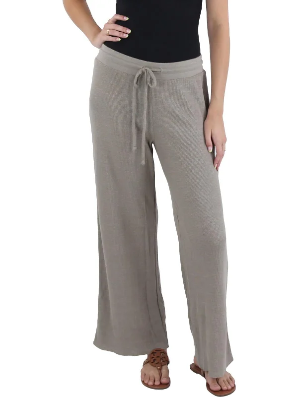 Jaden Womens Waffle Thermal Straight Leg Pants