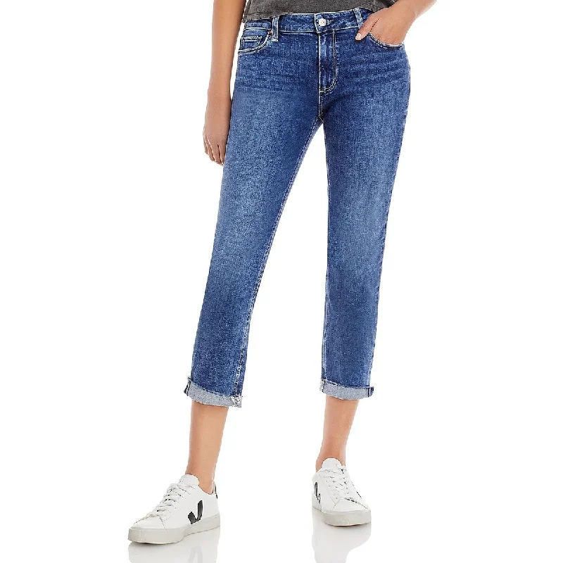 Womens Raw Hem Skinny Boyfriend Jeans