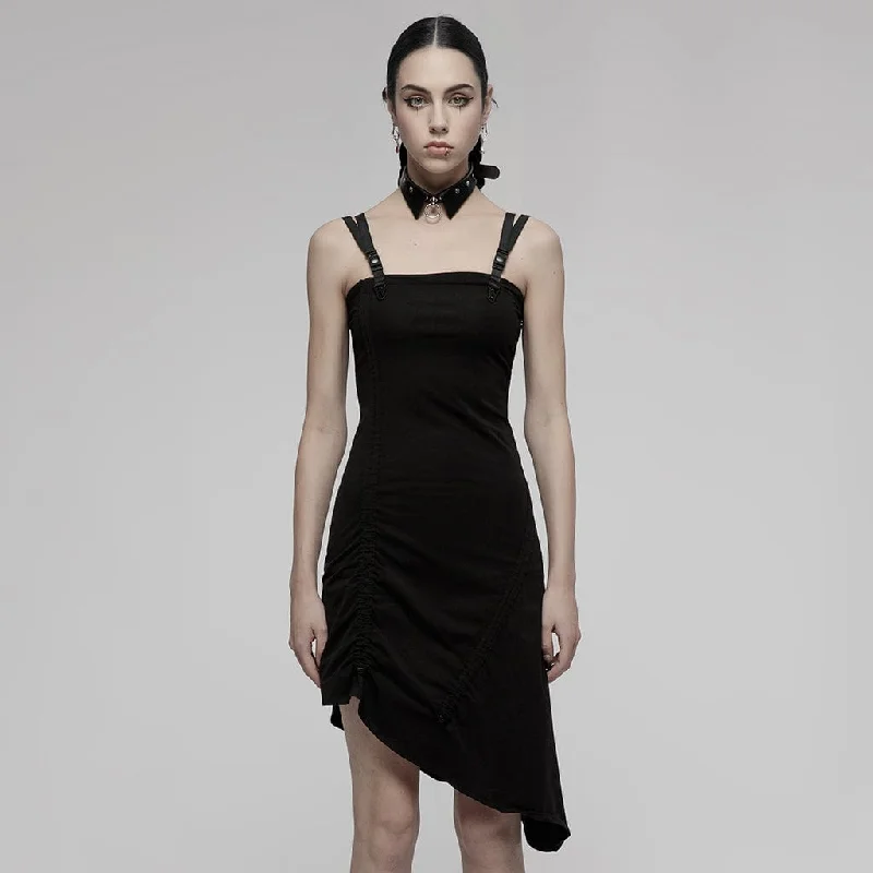 Women's Punk Irregular Hem Slip Dress