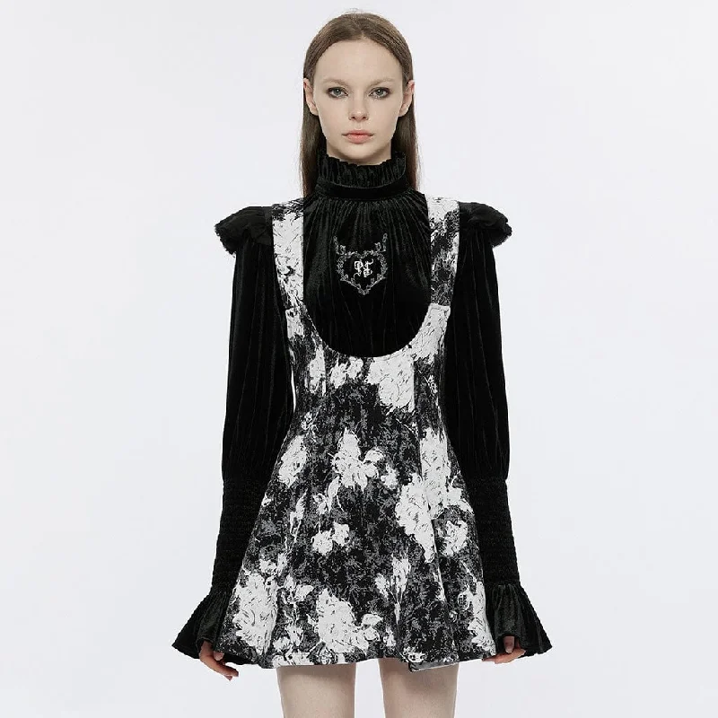 Women's Punk Jacquard Draped Suspender Dress