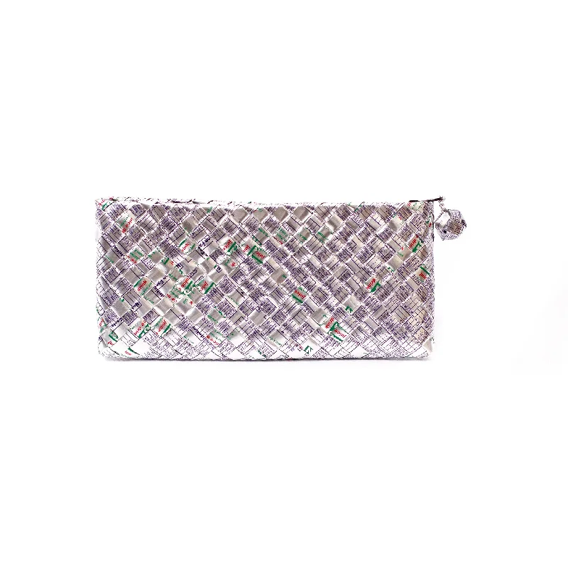 Limited Edition - Silver Woven Bar Clutch