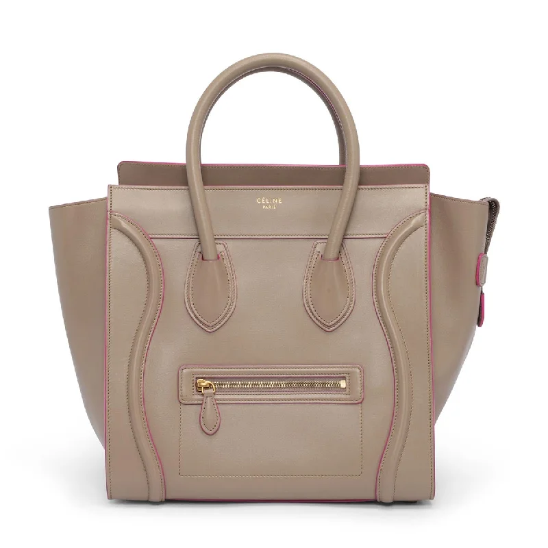 Celine Beige Palmelato Calfskin Mini Luggage Tote