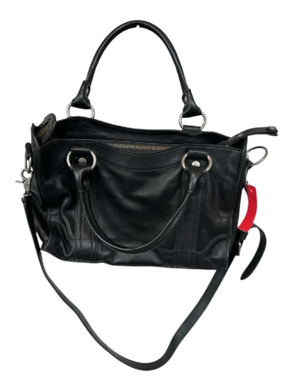 Frye Black Leather Top Handles SHW Crossbody Strap Bag