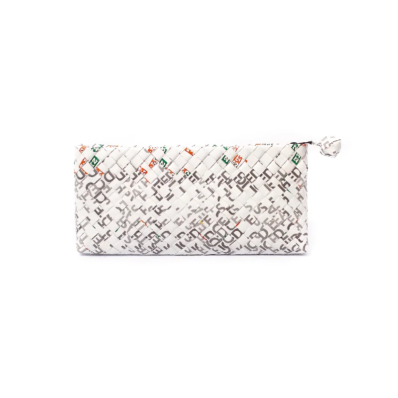 Limited Edition - White Woven Bar Clutch