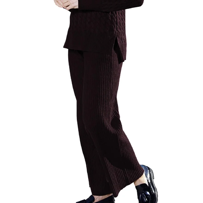 Pull On Rib Sweater Pant In Garnet