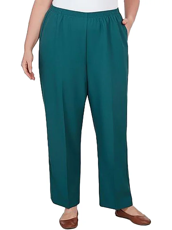 Womens Classic Fit High Rise Straight Leg Pants