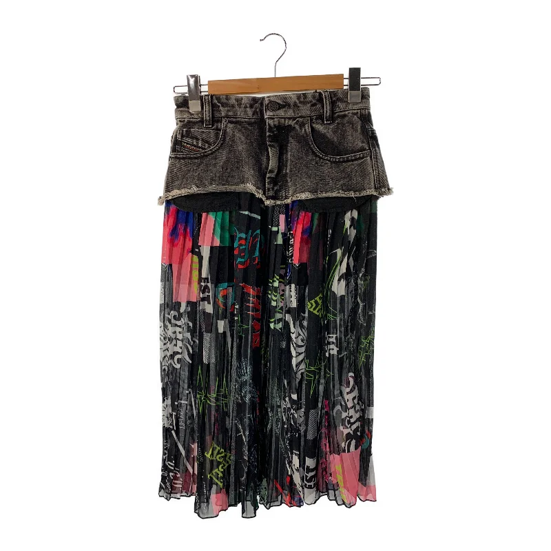 DIESEL/Skirt/26/Multicolor/Denim/All Over Print/